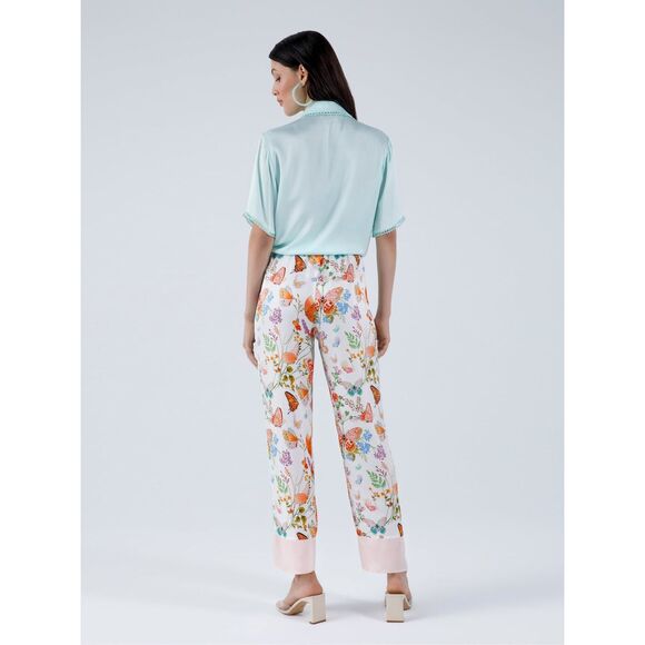 NWT My Beachy Side Printed Straight Leg Pull-on Cropped Pants Multicolor Small - Picture 2 of 8